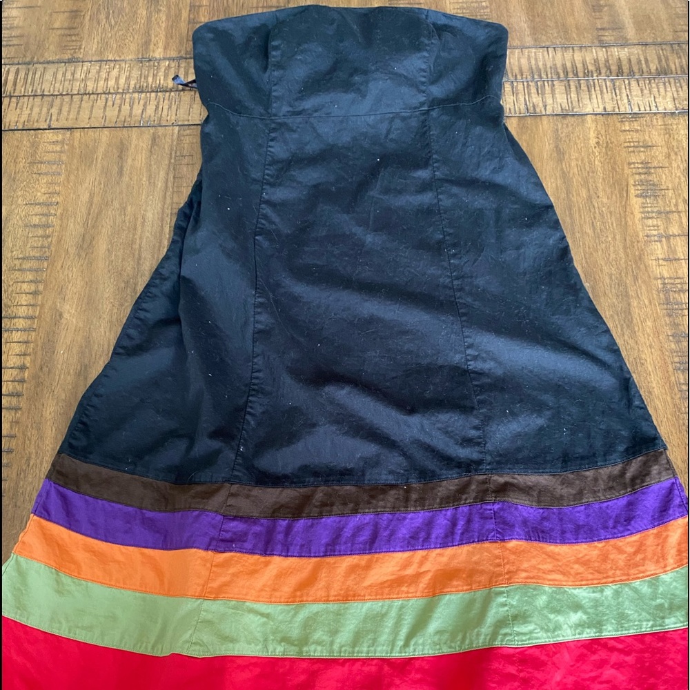 Gap black colorblock strapless dress
